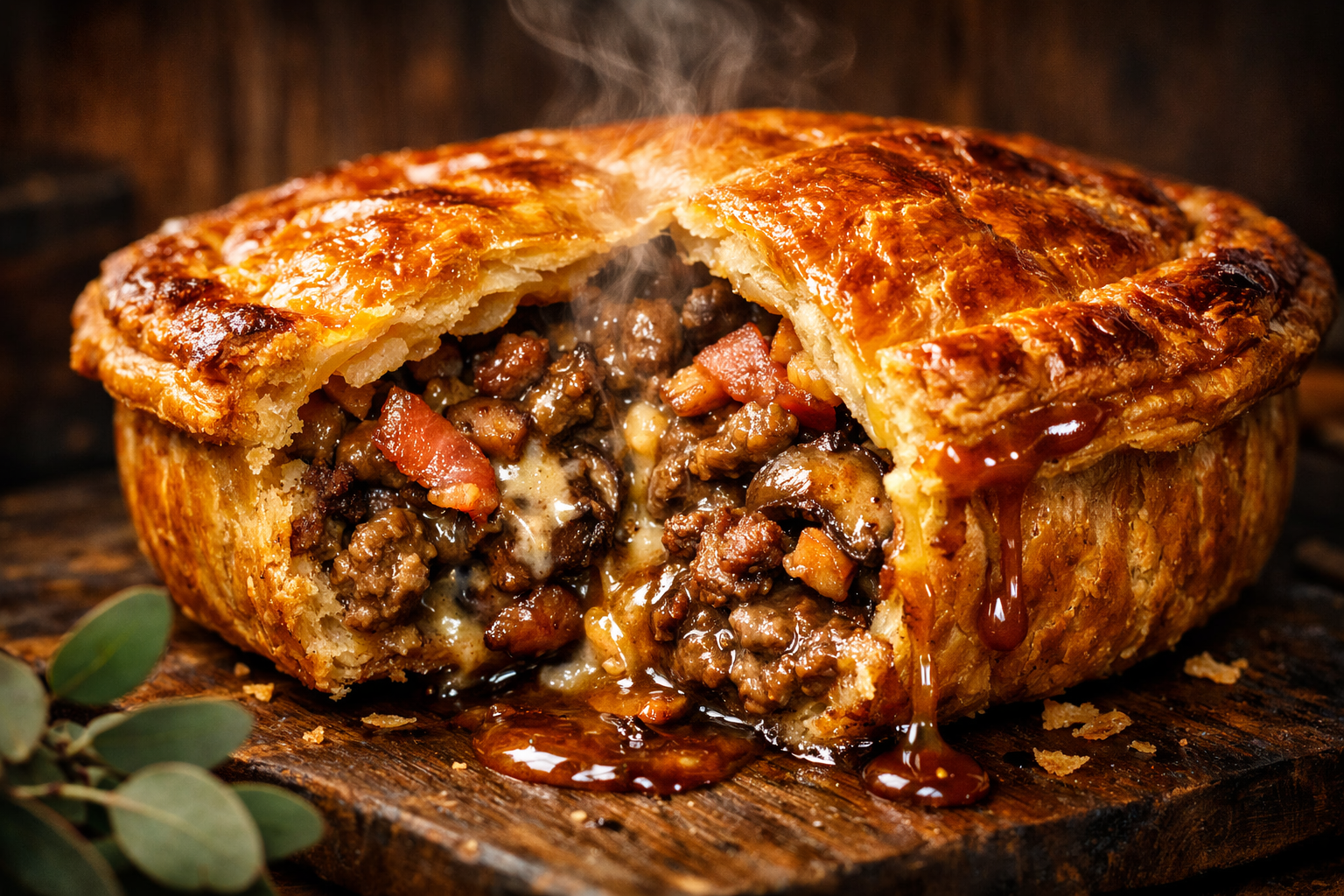 Bavarian Meat Pie com Toque de Vegemite