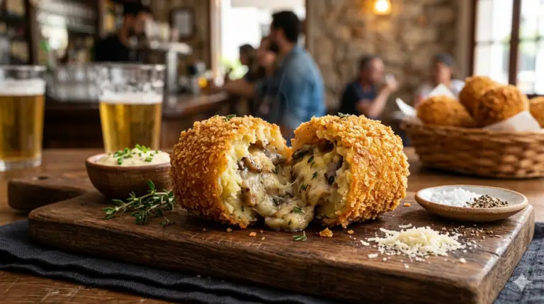 Bolinho de Batata com Cogumelos Estilo Boteco Gourmet
