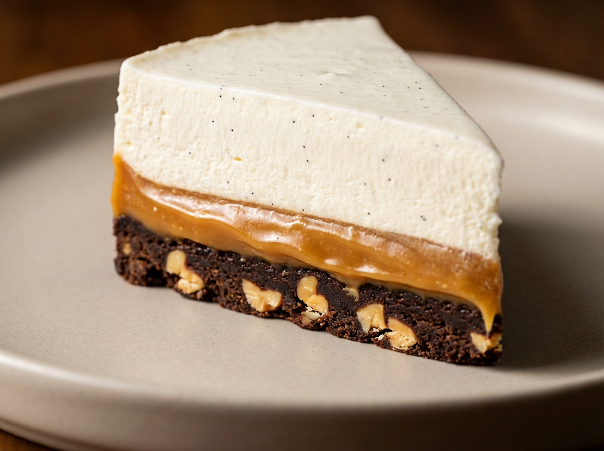 Cheesecake de Baunilha, Caramelo e Chocolate