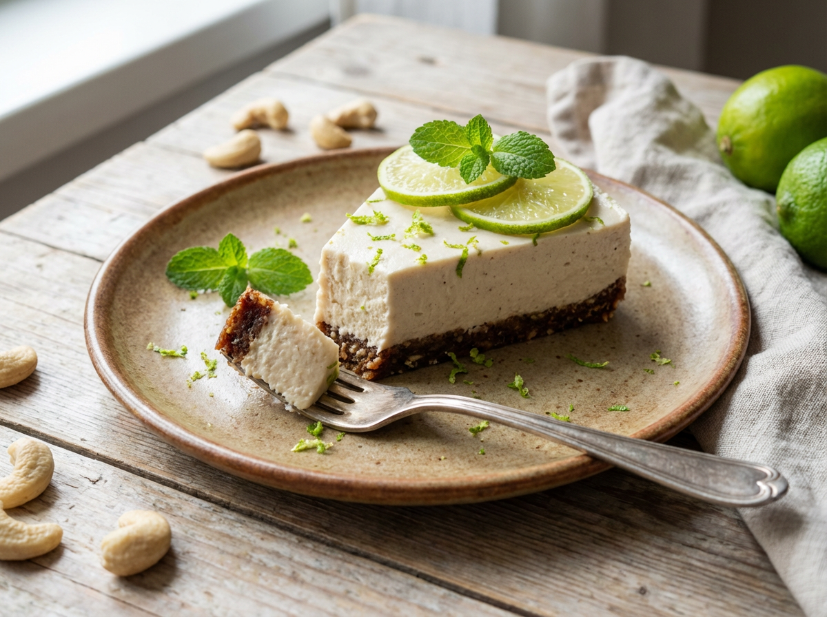 Cheesecake Vegana de Limão com Castanha