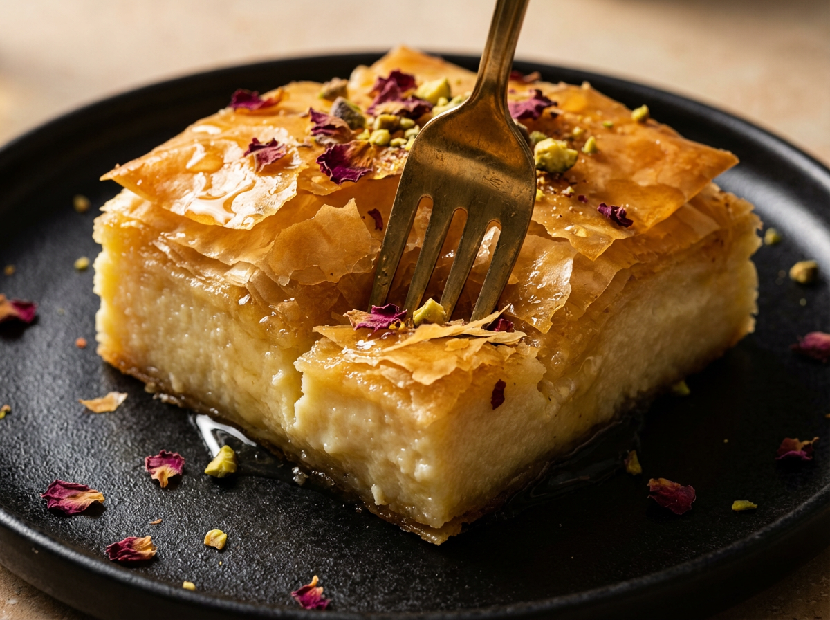 Galaktoboureko Folhado Grego de Creme e Sêmolina