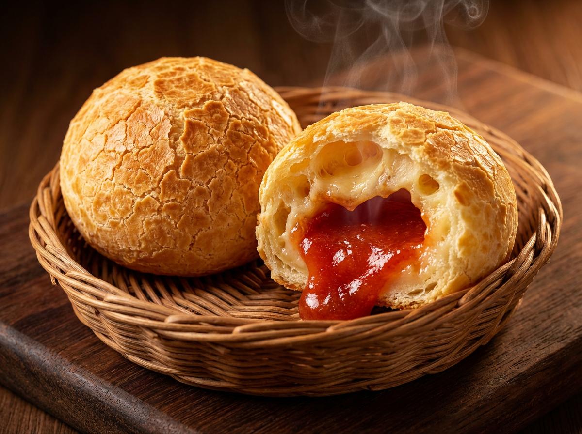 Pão de Queijo Recheado com Goiabada