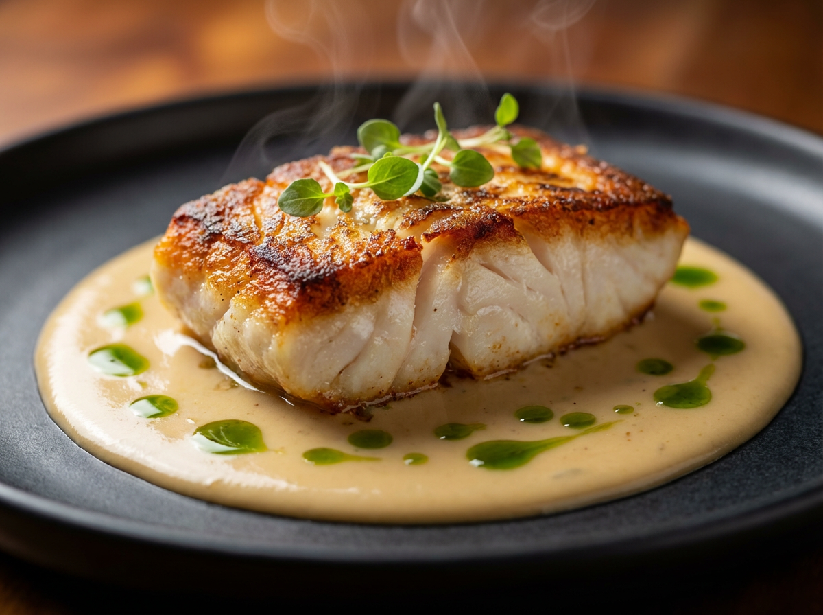 Peixe-prego ao molho umami de alho-poró e soja