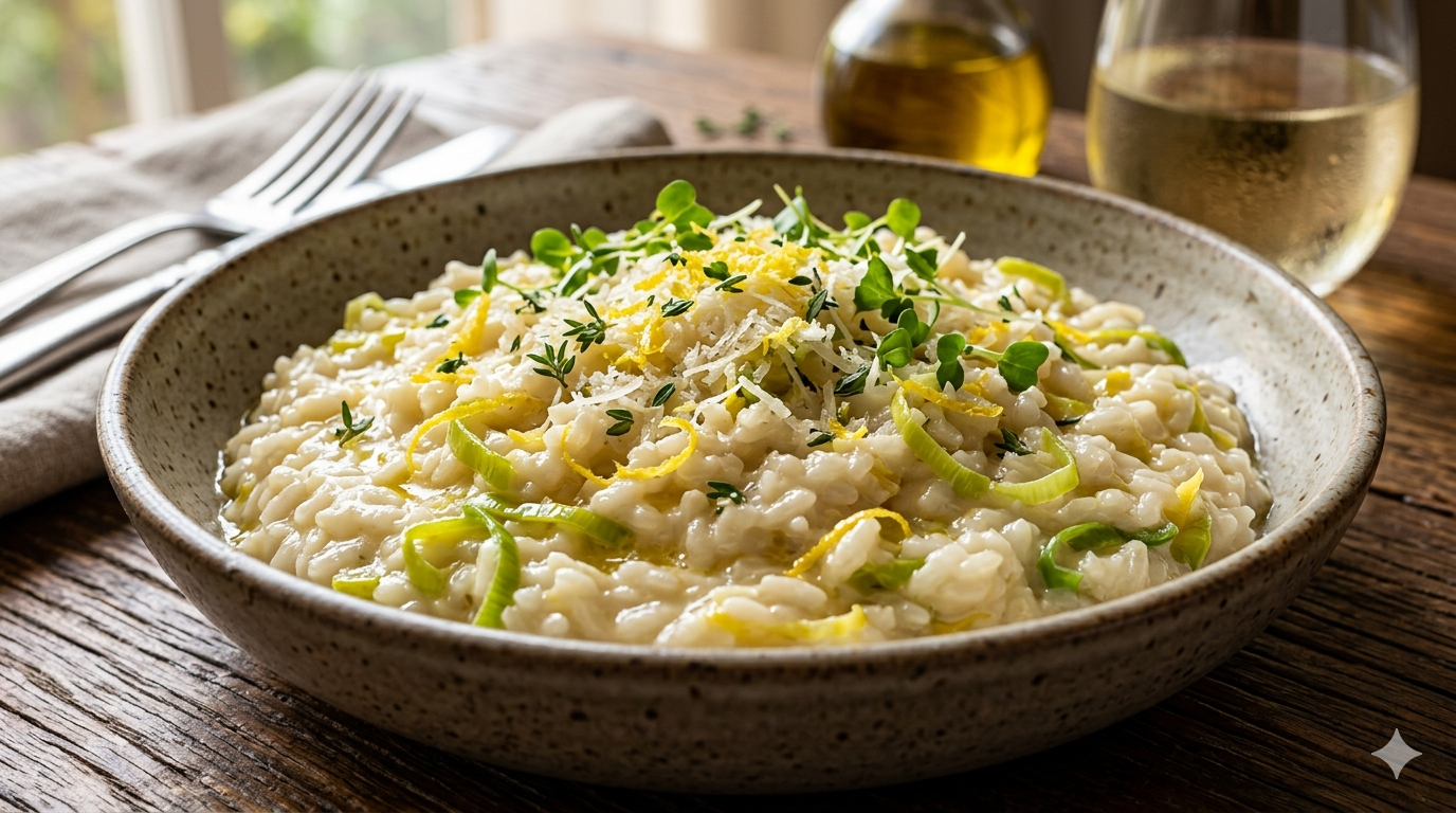 Risoto de Limão Siciliano e Alho-Poró