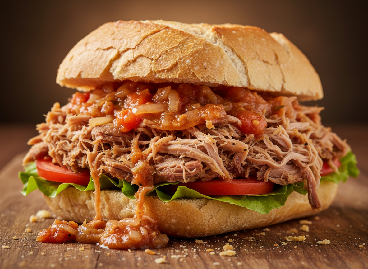 Sanduíche de Pernil com Molho da Casa